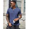imageCOOFANDY Mens Henley Shirts Short Sleeve Casual T Shirt Plain Slim Fit Henley Stylish Summer Tee Shirts with PocketBlue2