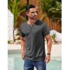 imageCOOFANDY Mens Henley Shirts Short Sleeve Casual T Shirt Plain Slim Fit Henley Stylish Summer Tee Shirts with PocketDark Grey