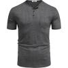imageCOOFANDY Mens Henley Shirts Short Sleeve Casual T Shirt Plain Slim Fit Henley Stylish Summer Tee Shirts with PocketDark Grey