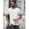 imageCOOFANDY Mens Henley Shirts Short Sleeve Casual T Shirt Plain Slim Fit Henley Stylish Summer Tee Shirts with PocketWhite