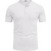imageCOOFANDY Mens Henley Shirts Short Sleeve Casual T Shirt Plain Slim Fit Henley Stylish Summer Tee Shirts with PocketWhite