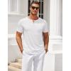 imageCOOFANDY Mens Henley Shirts Short Sleeve Casual T Shirt Plain Slim Fit Henley Stylish Summer Tee Shirts with PocketWhite