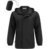 imageCOOFANDY Rain Jacket Men Waterproof Lightweight Packable Raincoat Hooded Windbreaker For Hiking Golf RunningBlack