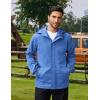 imageCOOFANDY Rain Jacket Men Waterproof Lightweight Packable Raincoat Hooded Windbreaker For Hiking Golf RunningBlue