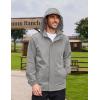 imageCOOFANDY Rain Jacket Men Waterproof Lightweight Packable Raincoat Hooded Windbreaker For Hiking Golf RunningLight Grey