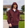imageCOOFANDY Rain Jacket Men Waterproof Lightweight Packable Raincoat Hooded Windbreaker For Hiking Golf RunningWine Red