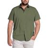 imageCOOFANDY Big ampamp Tall Dress Shirts for Men Short Sleeve Button Down Casual ShirtsOlive Green