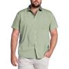 imageCOOFANDY Big ampamp Tall Dress Shirts for Men Short Sleeve Button Down Casual ShirtsSage Green