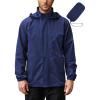 imageCOOFANDY Rain Jacket Men Waterproof Lightweight Packable Raincoat Hooded Windbreaker For Hiking Golf RunningRoyal Blue