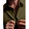 imageCOOFANDY Mens Dress Shirts Button Down Short Sleeve Shirt Summer Shirts Casual Wrinkle Free Muscle Fit ShirtsArmy Green