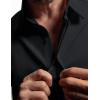imageCOOFANDY Mens Dress Shirts Button Down Short Sleeve Shirt Summer Shirts Casual Wrinkle Free Muscle Fit ShirtsBlack