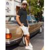 imageCOOFANDY Mens Dress Shirts Button Down Short Sleeve Shirt Summer Shirts Casual Wrinkle Free Muscle Fit ShirtsBlack
