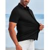 imageCOOFANDY Mens Dress Shirts Button Down Short Sleeve Shirt Summer Shirts Casual Wrinkle Free Muscle Fit ShirtsBlack