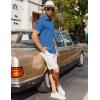 imageCOOFANDY Mens Dress Shirts Button Down Short Sleeve Shirt Summer Shirts Casual Wrinkle Free Muscle Fit ShirtsBlue