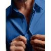 imageCOOFANDY Mens Dress Shirts Button Down Short Sleeve Shirt Summer Shirts Casual Wrinkle Free Muscle Fit ShirtsBlue