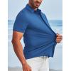 imageCOOFANDY Mens Dress Shirts Button Down Short Sleeve Shirt Summer Shirts Casual Wrinkle Free Muscle Fit ShirtsBlue