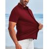 imageCOOFANDY Mens Dress Shirts Button Down Short Sleeve Shirt Summer Shirts Casual Wrinkle Free Muscle Fit ShirtsDeep Red