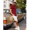 imageCOOFANDY Mens Dress Shirts Button Down Short Sleeve Shirt Summer Shirts Casual Wrinkle Free Muscle Fit ShirtsDeep Red