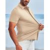 imageCOOFANDY Mens Dress Shirts Button Down Short Sleeve Shirt Summer Shirts Casual Wrinkle Free Muscle Fit ShirtsKhaki