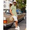 imageCOOFANDY Mens Dress Shirts Button Down Short Sleeve Shirt Summer Shirts Casual Wrinkle Free Muscle Fit ShirtsLight Green