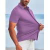 imageCOOFANDY Mens Dress Shirts Button Down Short Sleeve Shirt Summer Shirts Casual Wrinkle Free Muscle Fit ShirtsLilac Purple