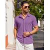 imageCOOFANDY Mens Dress Shirts Button Down Short Sleeve Shirt Summer Shirts Casual Wrinkle Free Muscle Fit ShirtsLilac Purple