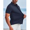 imageCOOFANDY Mens Dress Shirts Button Down Short Sleeve Shirt Summer Shirts Casual Wrinkle Free Muscle Fit ShirtsNavy Blue