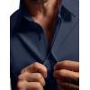imageCOOFANDY Mens Dress Shirts Button Down Short Sleeve Shirt Summer Shirts Casual Wrinkle Free Muscle Fit ShirtsNavy Blue