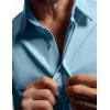 imageCOOFANDY Mens Dress Shirts Button Down Short Sleeve Shirt Summer Shirts Casual Wrinkle Free Muscle Fit ShirtsSky Blue