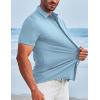 imageCOOFANDY Mens Dress Shirts Button Down Short Sleeve Shirt Summer Shirts Casual Wrinkle Free Muscle Fit ShirtsSky Blue