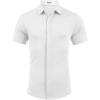imageCOOFANDY Mens Dress Shirts Button Down Short Sleeve Shirt Summer Shirts Casual Wrinkle Free Muscle Fit ShirtsWhite