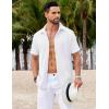 imageCOOFANDY Mens Dress Shirts Button Down Short Sleeve Shirt Summer Shirts Casual Wrinkle Free Muscle Fit ShirtsWhite