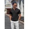 imageCOOFANDY Mens Knit Henley Shirts Short Sleeve Casual Basic Tee Summer Button Soild T Shirts01black