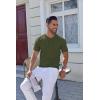 imageCOOFANDY Mens Knit Henley Shirts Short Sleeve Casual Basic Tee Summer Button Soild T ShirtsArmy Green