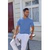 imageCOOFANDY Mens Knit Henley Shirts Short Sleeve Casual Basic Tee Summer Button Soild T ShirtsBlue