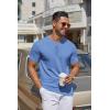 imageCOOFANDY Mens Knit Henley Shirts Short Sleeve Casual Basic Tee Summer Button Soild T ShirtsBlue