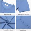 imageCOOFANDY Mens Knit Henley Shirts Short Sleeve Casual Basic Tee Summer Button Soild T ShirtsBlue
