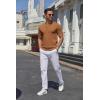 imageCOOFANDY Mens Knit Henley Shirts Short Sleeve Casual Basic Tee Summer Button Soild T ShirtsBrown