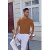 imageCOOFANDY Mens Knit Henley Shirts Short Sleeve Casual Basic Tee Summer Button Soild T ShirtsBrown