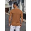 imageCOOFANDY Mens Knit Henley Shirts Short Sleeve Casual Basic Tee Summer Button Soild T ShirtsBrown