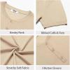 imageCOOFANDY Mens Knit Henley Shirts Short Sleeve Casual Basic Tee Summer Button Soild T ShirtsKhaki