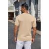 imageCOOFANDY Mens Knit Henley Shirts Short Sleeve Casual Basic Tee Summer Button Soild T ShirtsKhaki