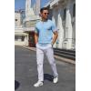imageCOOFANDY Mens Knit Henley Shirts Short Sleeve Casual Basic Tee Summer Button Soild T ShirtsLight Blue