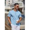 imageCOOFANDY Mens Knit Henley Shirts Short Sleeve Casual Basic Tee Summer Button Soild T ShirtsLight Blue