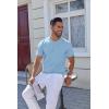 imageCOOFANDY Mens Knit Henley Shirts Short Sleeve Casual Basic Tee Summer Button Soild T ShirtsLight Blue