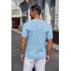 imageCOOFANDY Mens Knit Henley Shirts Short Sleeve Casual Basic Tee Summer Button Soild T ShirtsLight Blue