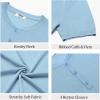 imageCOOFANDY Mens Knit Henley Shirts Short Sleeve Casual Basic Tee Summer Button Soild T ShirtsLight Blue