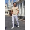 imageCOOFANDY Mens Knit Henley Shirts Short Sleeve Casual Basic Tee Summer Button Soild T ShirtsLight Khaki