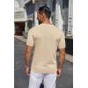 imageCOOFANDY Mens Knit Henley Shirts Short Sleeve Casual Basic Tee Summer Button Soild T ShirtsLight Khaki