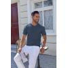 imageCOOFANDY Mens Knit Henley Shirts Short Sleeve Casual Basic Tee Summer Button Soild T ShirtsNavy Blue